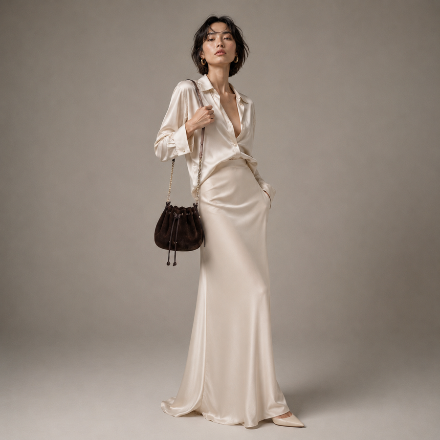 Vivienne Suede Leather Shoulder Bag